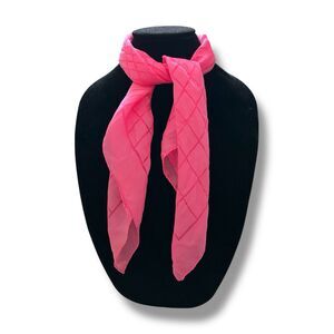 Pink Chiffon Vtg Scarf 25” X 25” Geometric Women Square Fashion Scarve